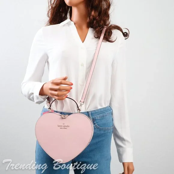 NWT Kate Spade New York Love Shack Heart Crossbody in Chalk Pink - Picture 4 of 13